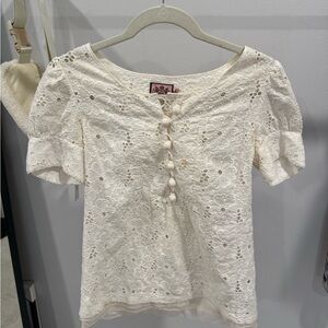 Juicy Couture Cream Puff Sleeve Blouse
